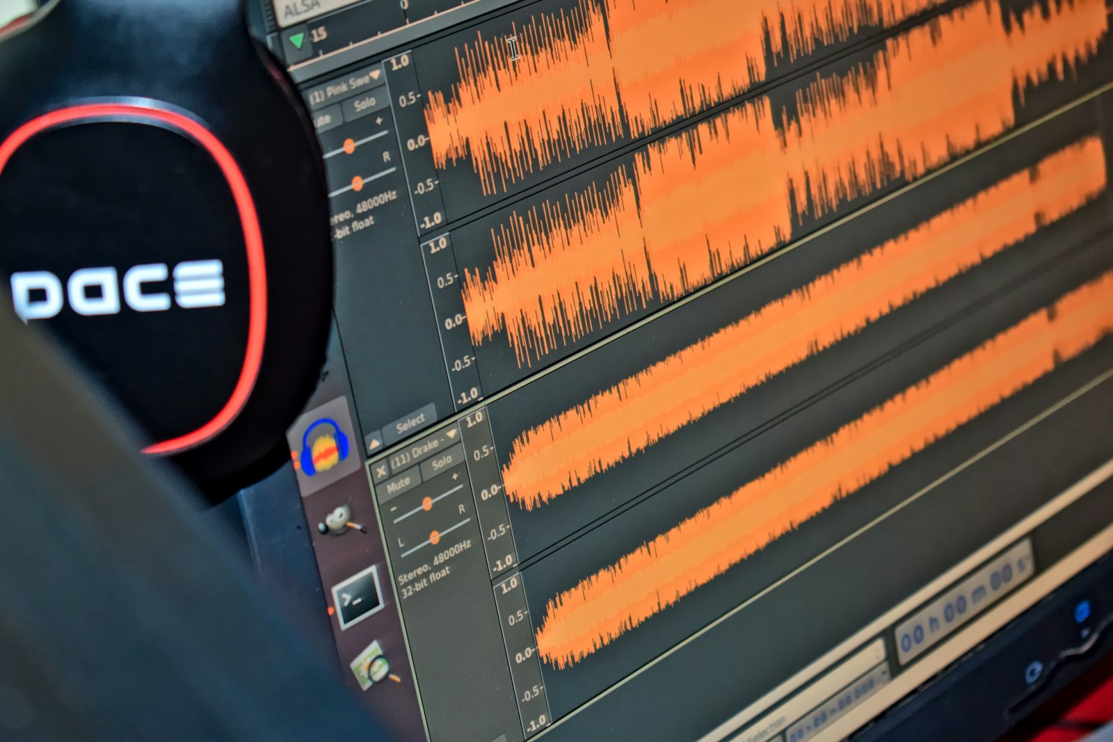 Sound waveform visualization representing Microsoft VibeVoice open source speech-to-text transcription model
